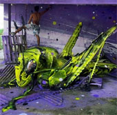 Street art: The idea of ​​interesting recycling of trash