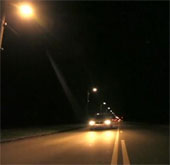 Street light turns on as the vehicle approaches