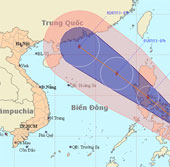 Strong tropical depression into a storm near the East Sea