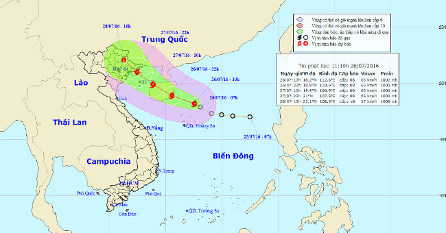 Strong tropical depression into storm No. 1, approaching the Vietnamese mainland