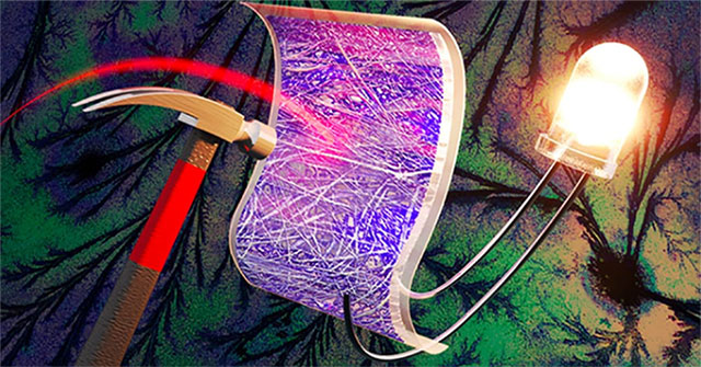 Super capacitor still works after 40 times being hit by hammer