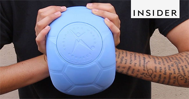 Super durable ball does not collapse despite being rolled by a truck