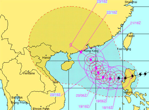 Super storm Megi level up when entering the East Sea