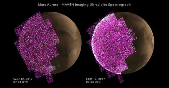Super Sun storm causes aurora on Red Planet