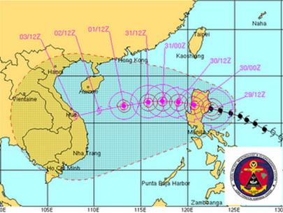 Super Typhoon Cimaron enters the South China Sea