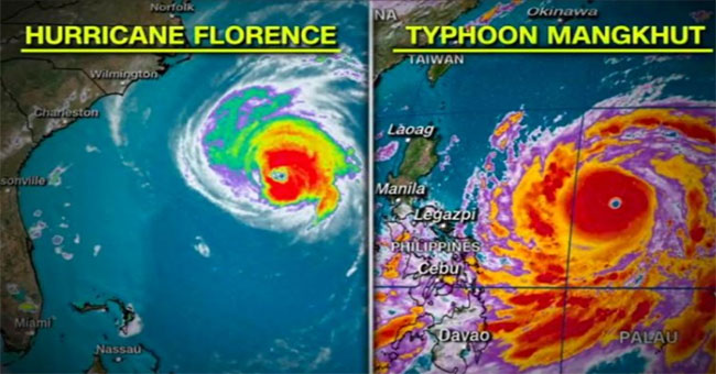 Super typhoon Mangkhut is on a par with the super typhoon Haiyan