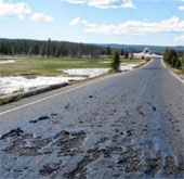 Super volcano melted asphalt