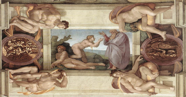 Symbol of female reproductive organs on the ceiling of Vatican cathedral