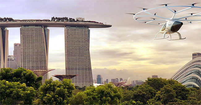 Test a vertical takeoff taxi taxi in Singapore