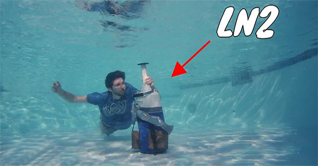 Testing dropping a liquid nitrogen tank into water: What happened next surprised everyone!