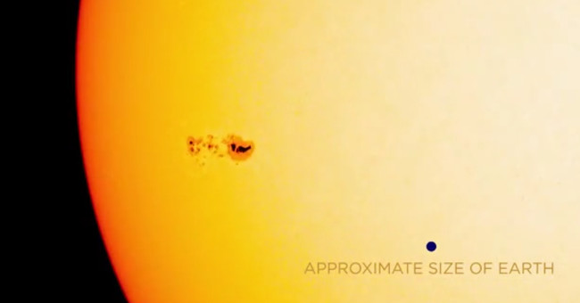 The 120,000km black stain appears on the Sun.