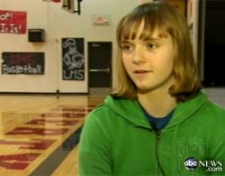 The 14-year-old girl suddenly left-handed after the head hit