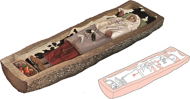 The 2,200-year remains of the woman in the tree 'coffin'