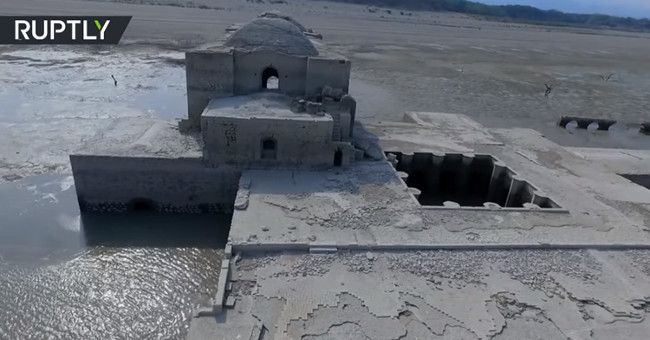 The 400-year-old church surfaced after the drought