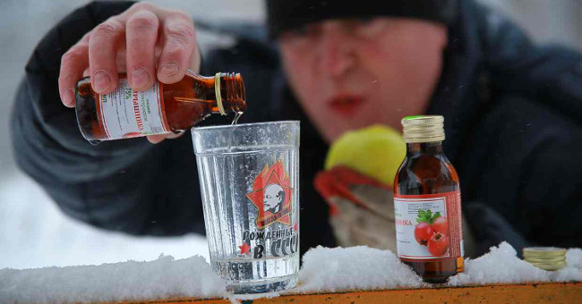 The 49-person Russian shower gel when drinking alcohol instead