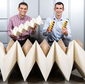 The application of Origami folds creates a structure that is both hard and flexible