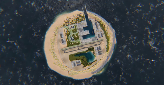 The artificial island supplies electricity to 80 million people in Europe
