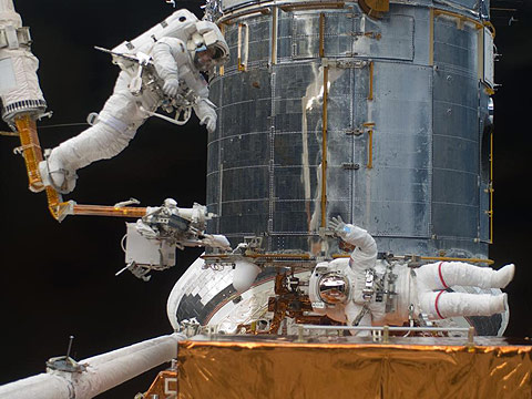 The astronaut is as weak as 80 years old