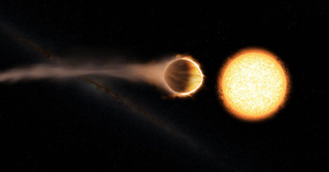 The atmosphere melted iron on the planet twice as large as Jupiter