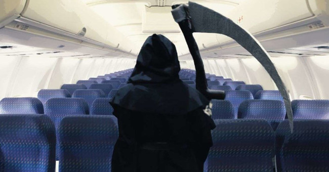 The attendant password is used to call the dead on the flight