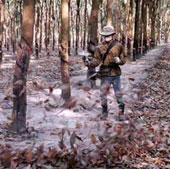 The 'barefoot' child invented a leaf blower