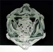 The beauty of virus through glass sculpture model