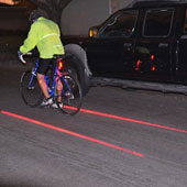 The bike creates the lane