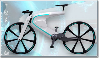 The bike glows in the night