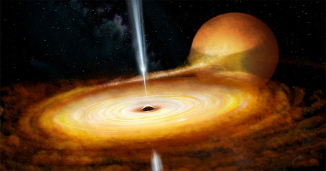 The black hole in the Milky Way flashes fiercely when 'eating' a star