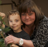 The boy is allergic to Christmas