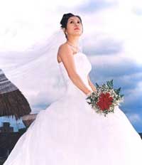 The bride is strong and beautiful