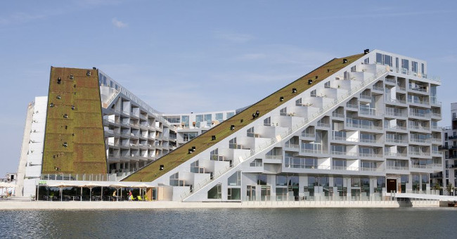 The buildings have unique architecture in Copenhagen