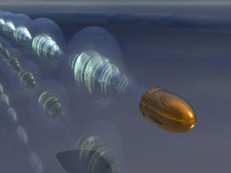 The bullet turns itself like a missile