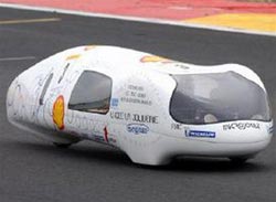 The car is powered by bioethanol