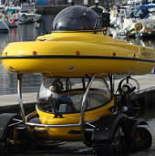 The car was just walking on the water