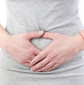 The cause of drinking milk is abdominal pain