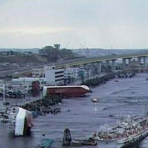The cause of tsunami appeared after the earthquake