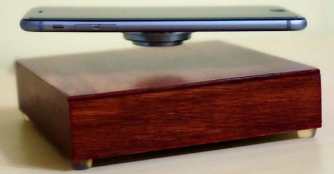 The charger causes the phone to hover in the air