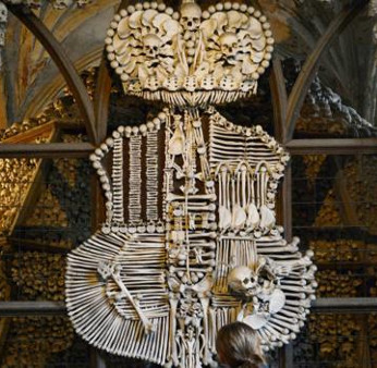 The church decorated with more than 40,000 skeletons