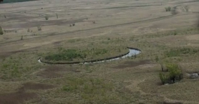 The circular island is suspected of being an alien base