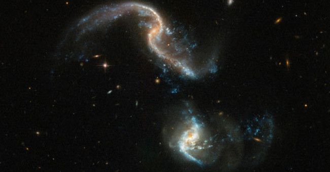 The collision with the galaxy is 350 million light-years from Earth