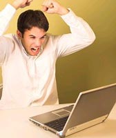 The computer reacts with emotions