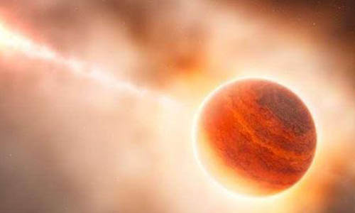 The conceived planet is still attached to the star mother belt