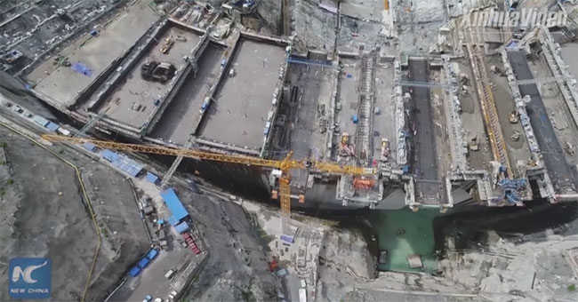 The construction site of the second largest hydropower station in the world
