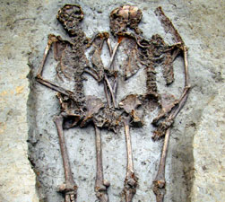The corpses 'hold hands' together for 1,500 years
