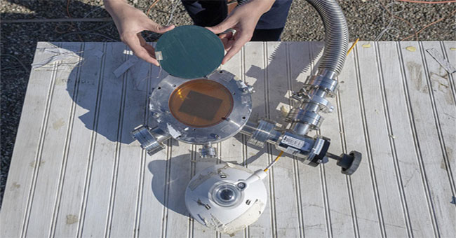 The device absorbs sunlight to generate electricity, and also shoots excess heat directly into space