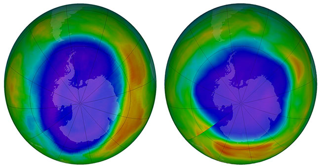 The Earth's ozone layer is being filled again