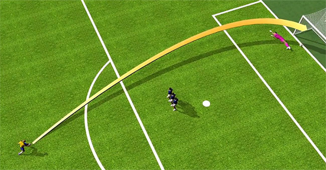 The effect creates a swirling shot in football