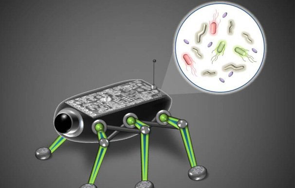 The explorer uses electricity generated by bacteria