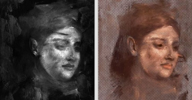The female model faces hidden in the painting of the French artist